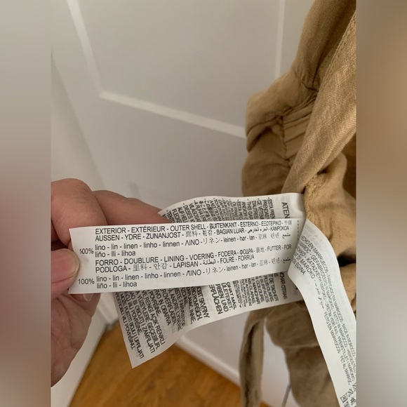 100% linen open back short romper - Picture 3 of 3